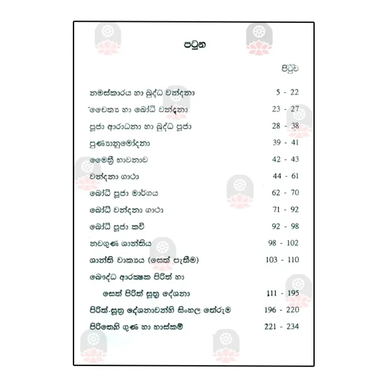 Nivaradi Buddha Wandana Bodhi Pooja Margaya Saha Seth Pirith Shanthiya